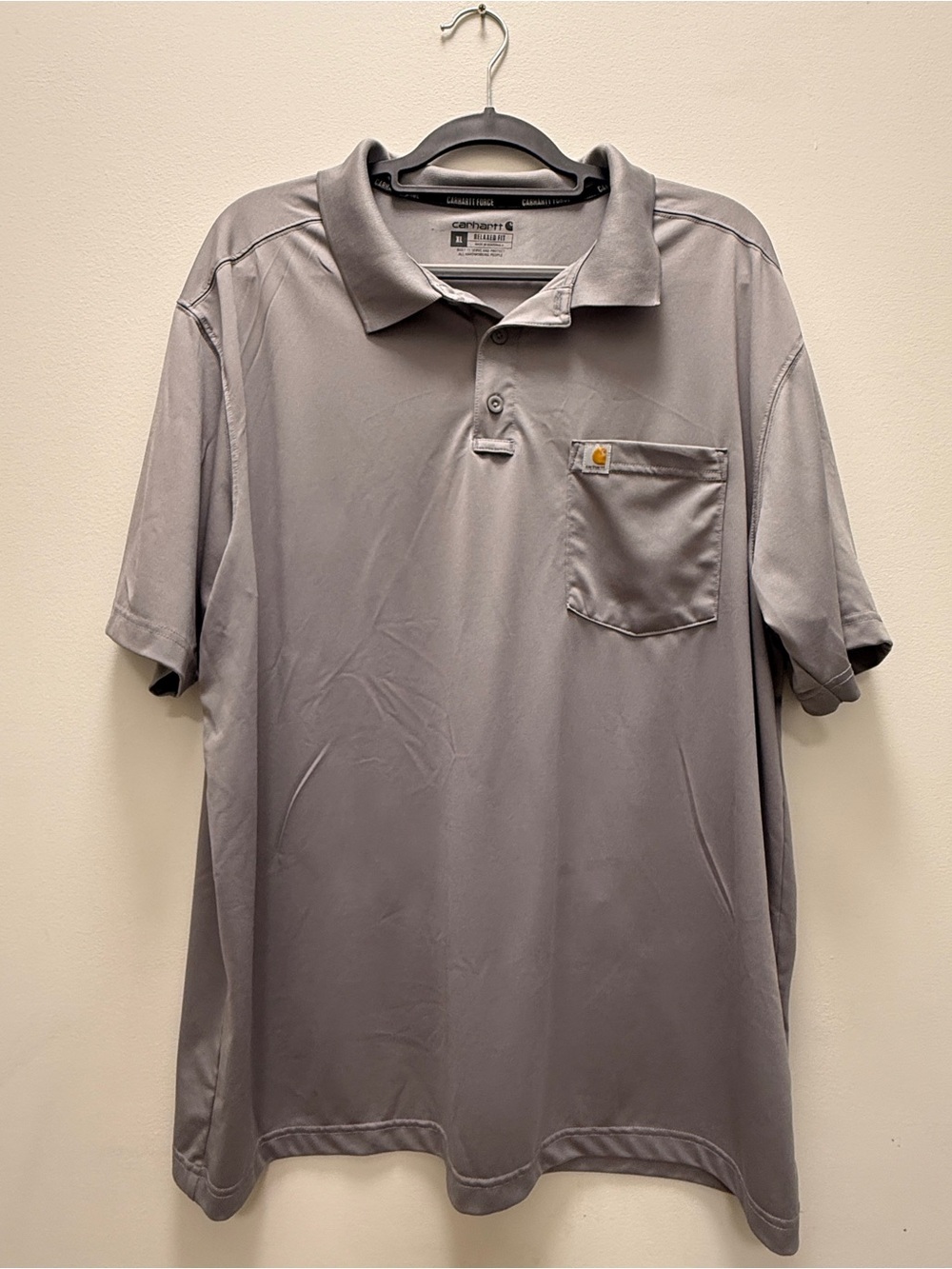 Carhartt Men’s Light Gray Polo Shirt with Chest Pocket